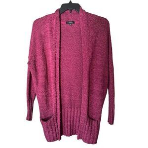 Aritzia Talula Magenta Cashmere Angora Open Front Long Cardigan‎ Womens XS